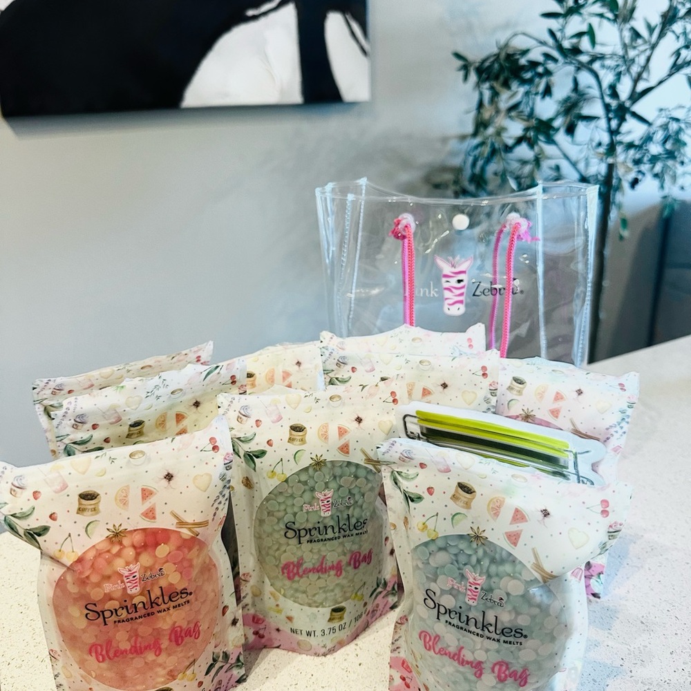 Pink Zebra-10 Pack Sprinkle Wax Melts & Tote